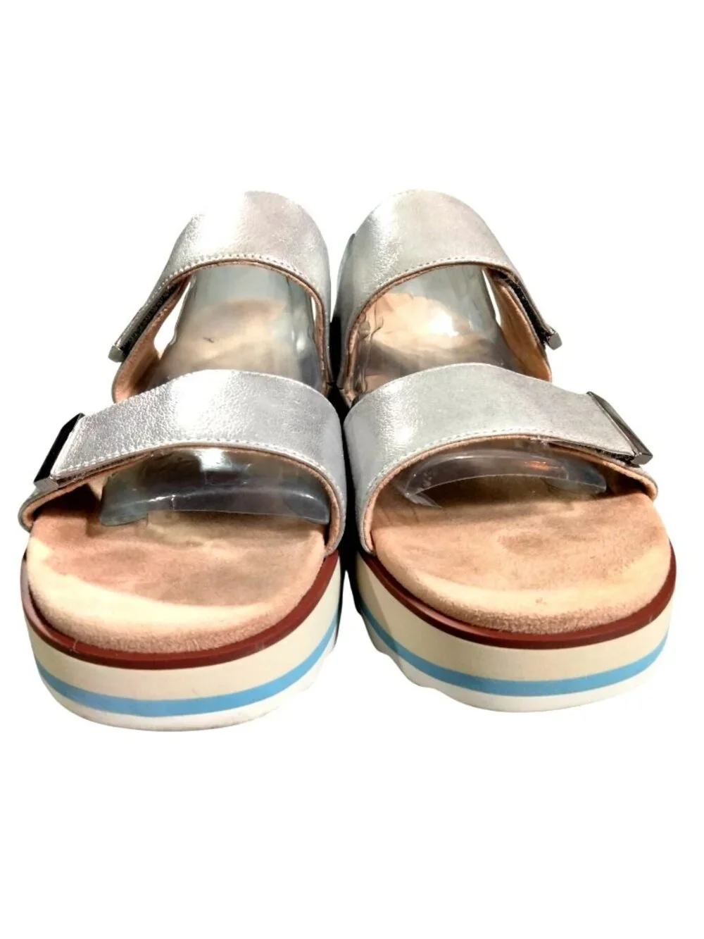 Vionic Silver Brandie Adjustable Platform Sandals Orthotic Diabetic Women's 8.5